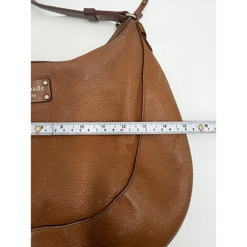 Kate Spade Lori Berkshire Road Hobo Bag Tan Soft Pebbled Leather